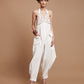 White halter neck jumpsuit