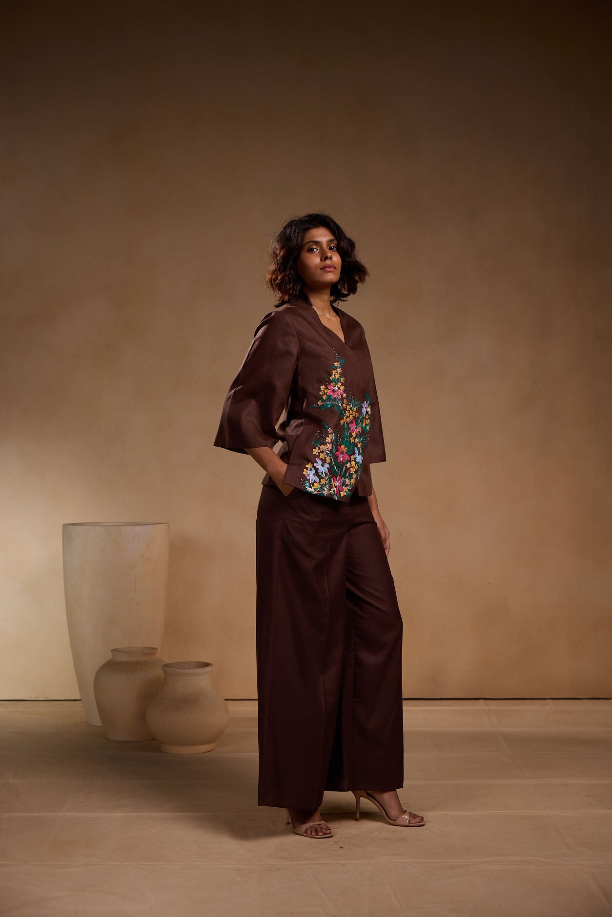 Painted Brown crossover top