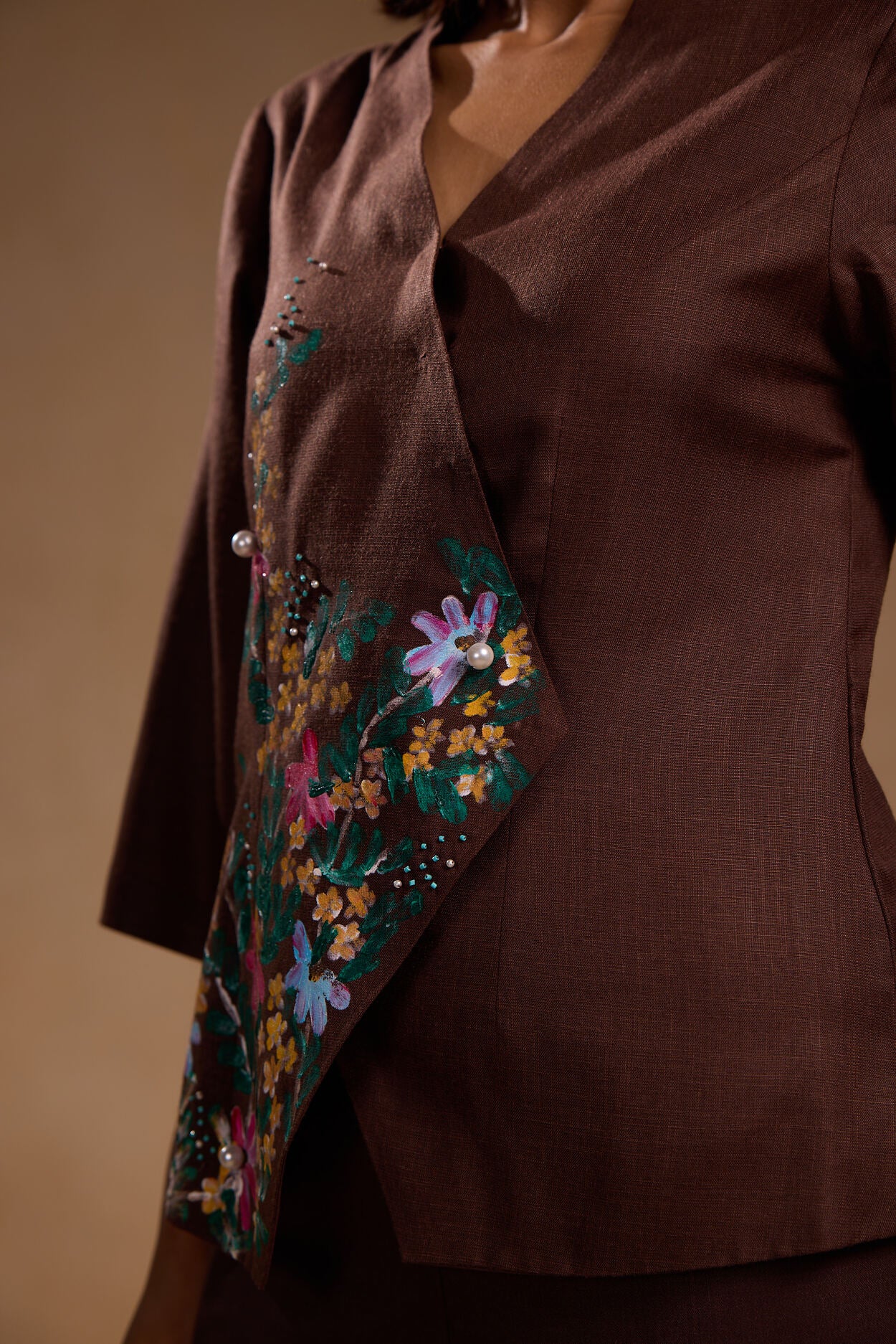 Painted Brown crossover top