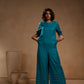 Blue Pleated long jumpsuit