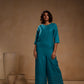 Blue Pleated long jumpsuit