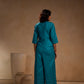 Blue Pleated long jumpsuit