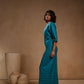 Blue Pleated long jumpsuit