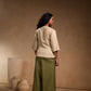 Crossover Beige Pleated Top with Pant Sets