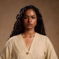 Crossover Beige Pleated Top with Pant Sets