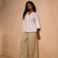 Pleated White sleeves top