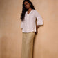 Pleated White sleeves top