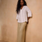 Pleated White sleeves top