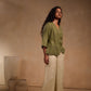 Crossover pleated top