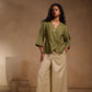 Crossover pleated top