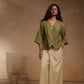 Crossover pleated top