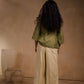 Crossover pleated top