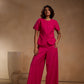 Short Pink pleated sleeve jacket
