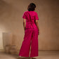 Short Pink pleated sleeve jacket