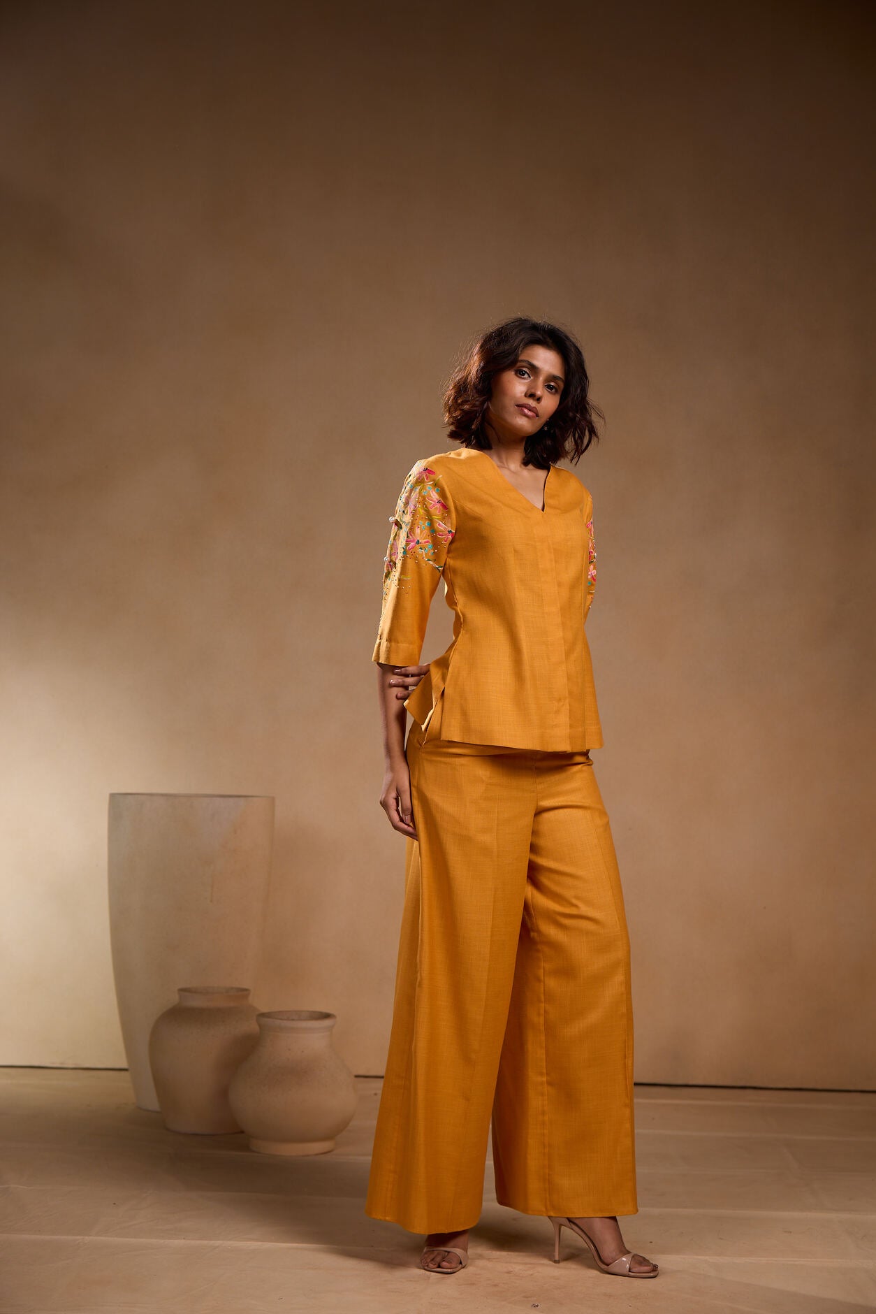 Painted sleeves top with Pant Set