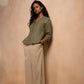 Cord Set - Pleated sleeves top with Pant Set