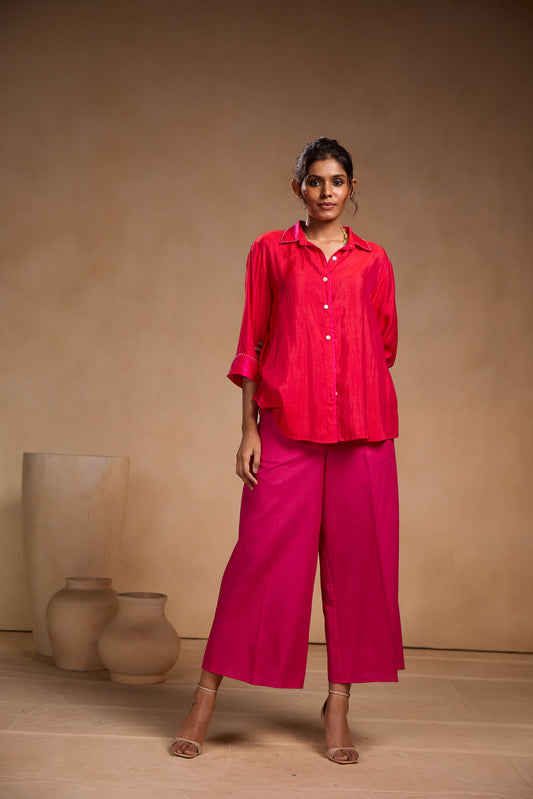 Pink Soft Silk Shirt