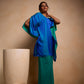 Silk mid-kaftan with big pearl