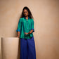 Silk shirt with peals and pants