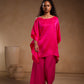 Silk mid-kaftan with big pearl