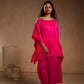 Silk mid-kaftan with big pearl and pant