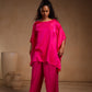 Silk mid-kaftan with big pearl and pant
