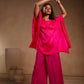 Silk mid-kaftan with big pearl