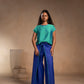 Kabuki Style Indigo Blue Cotton Wrap Pants