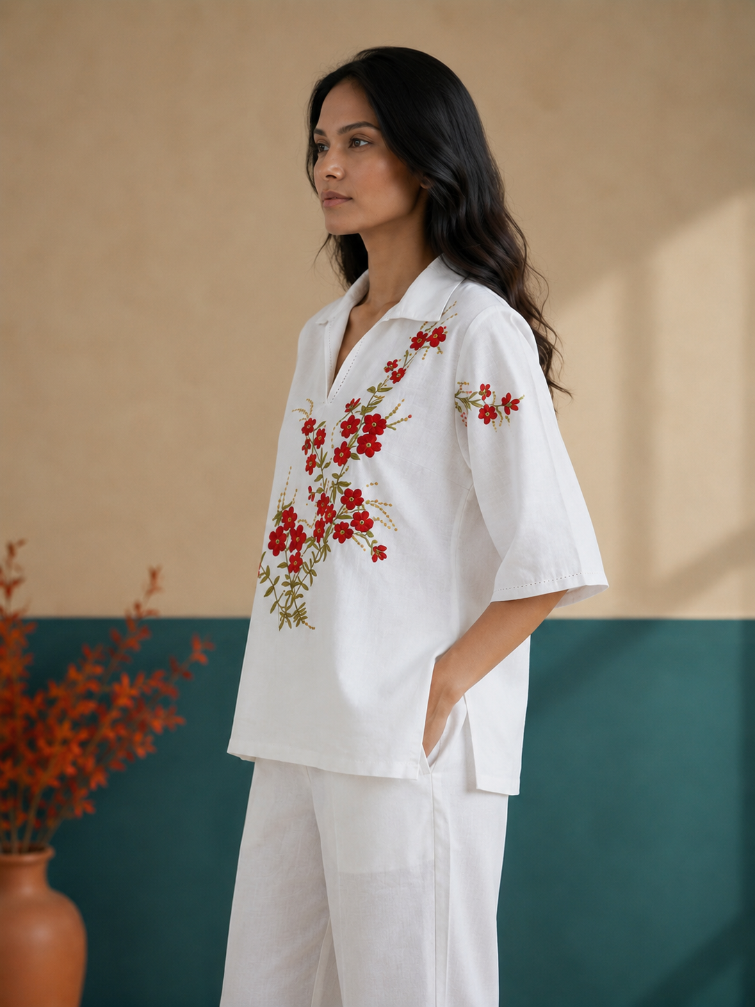 White Long Kimono Top