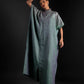 Embroidered linen full length kaftan