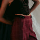 Maroon tweed straight pants