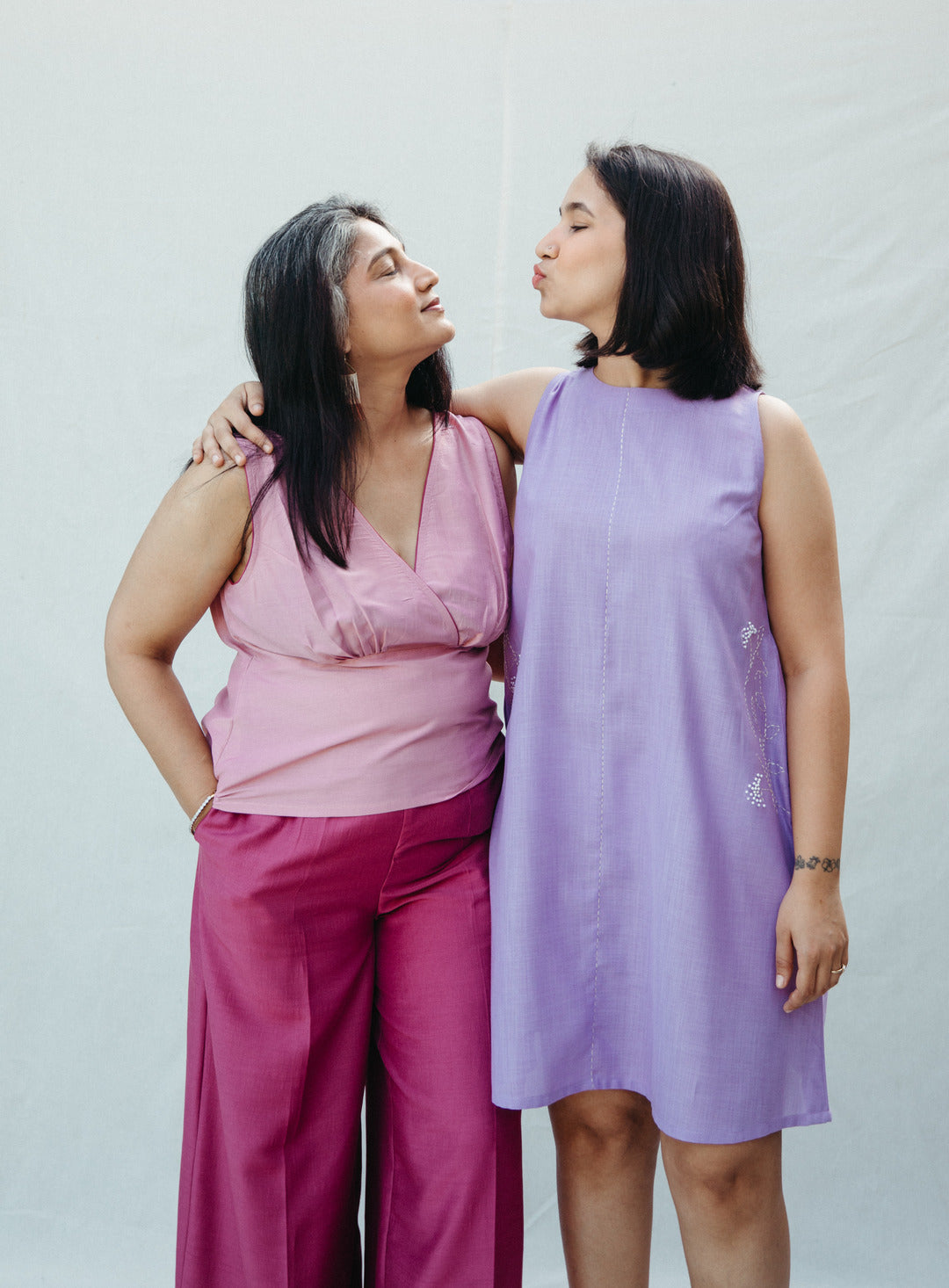 Light pink silk empire top sleeveless