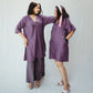 Purple silk kimono tunic with sleeves