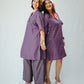 Purple silk kimono tunic with sleeves