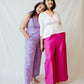 Lilac cotton straight pants