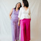 Lilac cotton straight pants