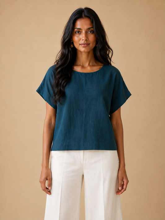 Teal Blue Kimono Top