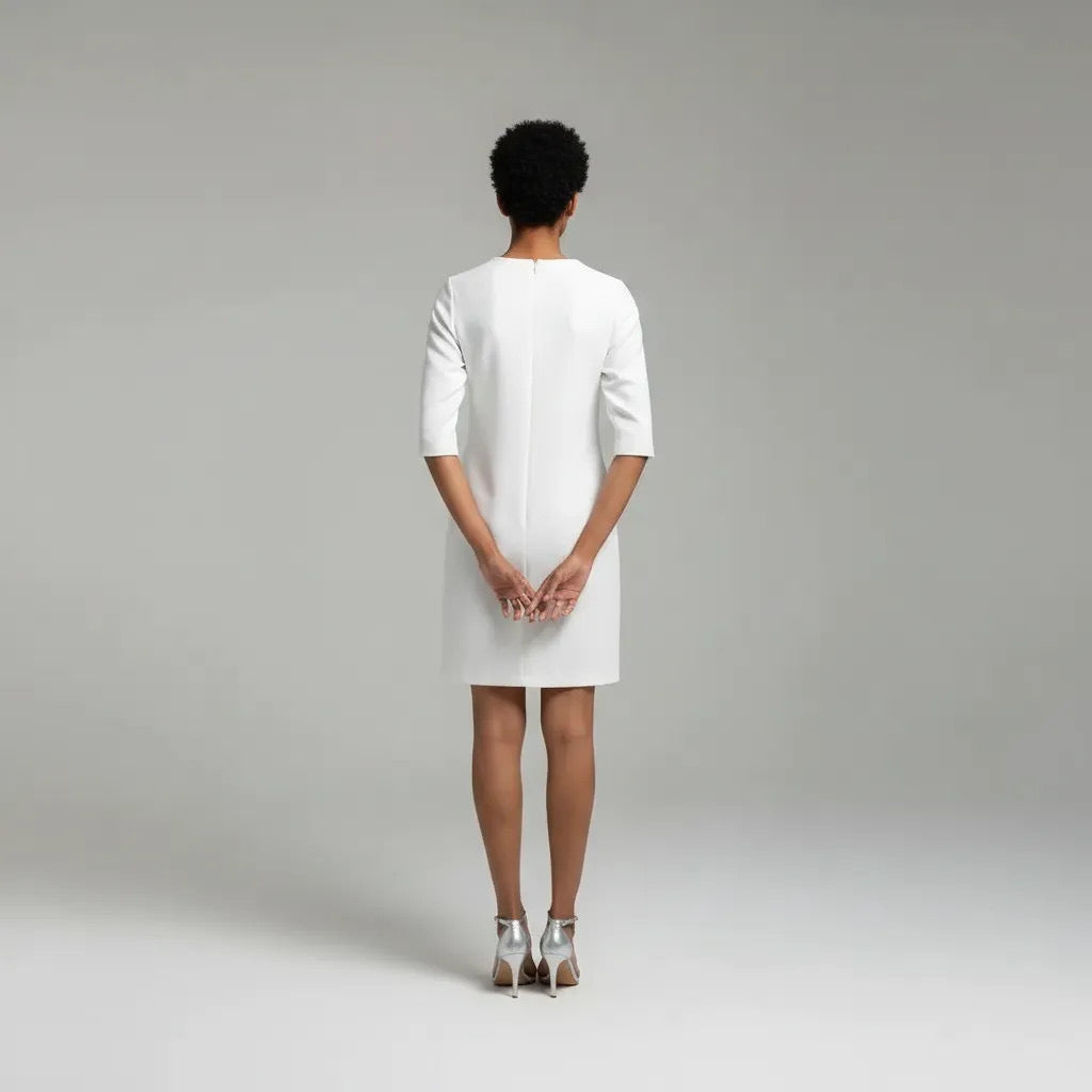 A-line dress with cut work