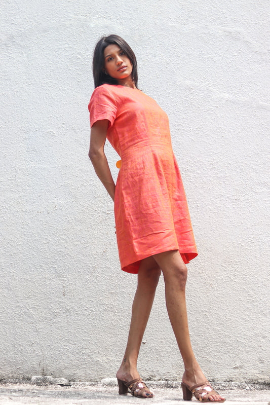 Linen sheath dress