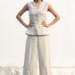 Embroidered linen vest