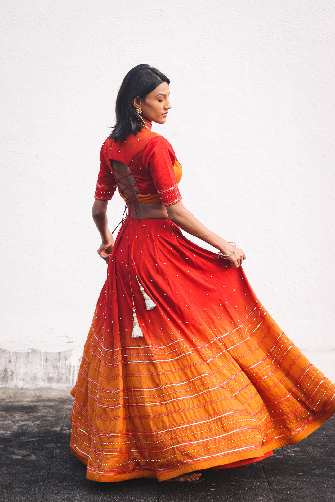 Raw Silk Ombre Lehenga Choli  Set