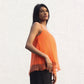 Orange pleated top