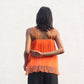 Orange pleated top