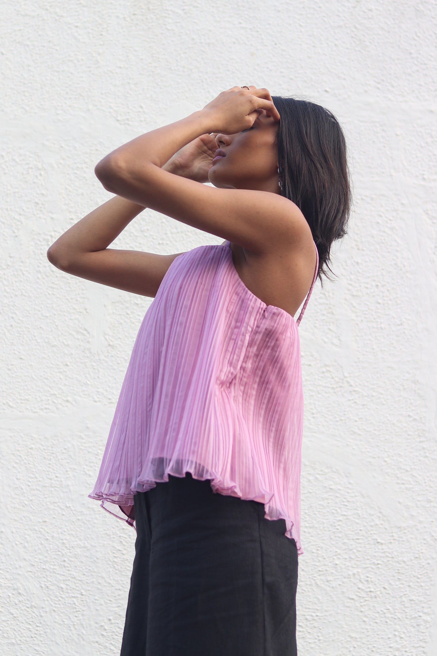 Mauve pleated top