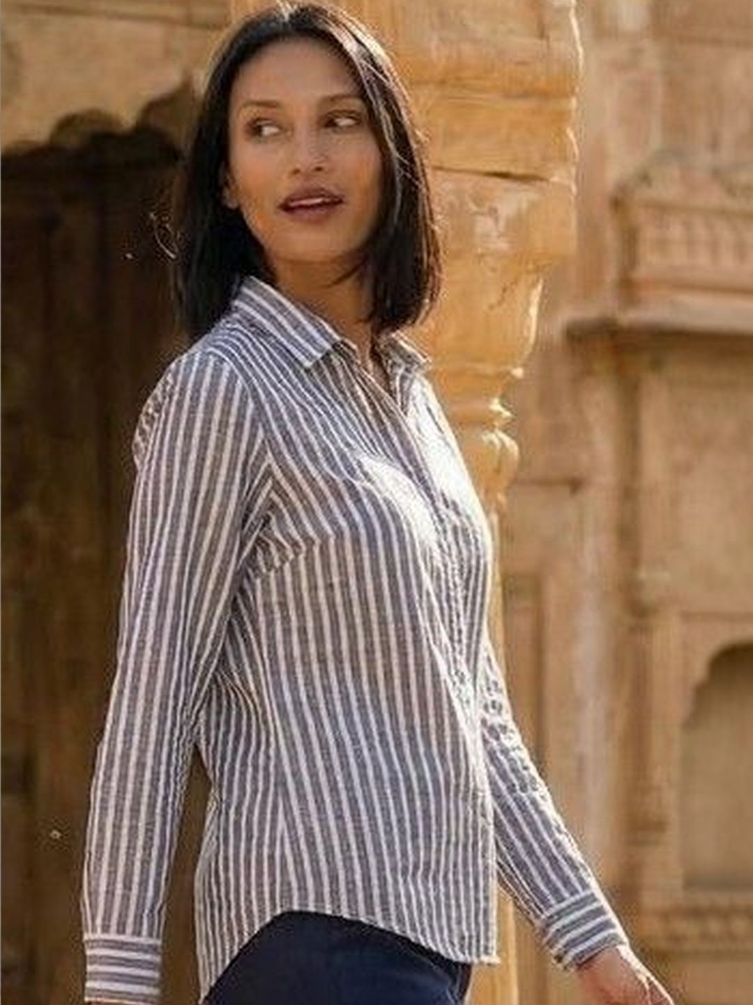 Women Cotton/linen blend Shirt