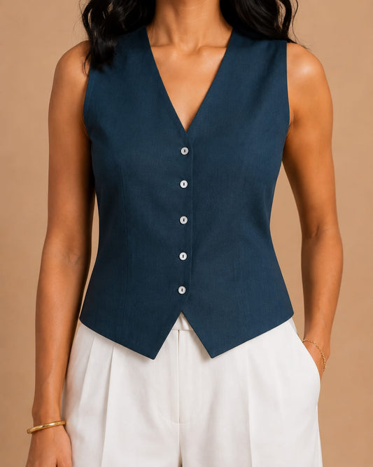 Teal Blue Structured vest