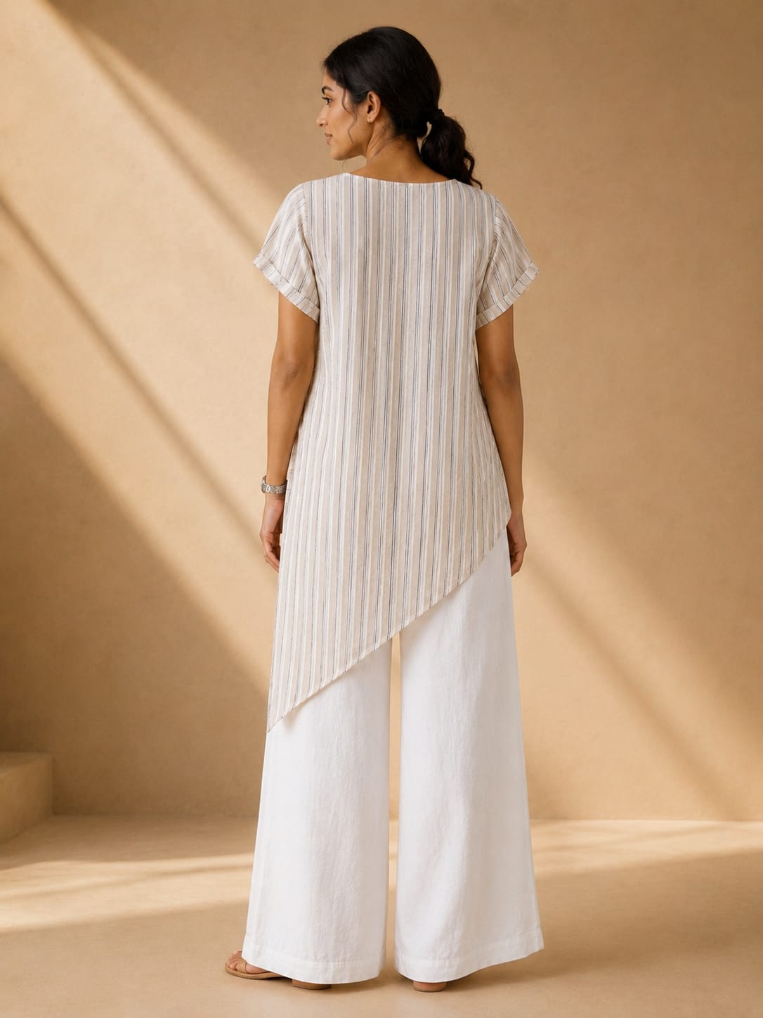 White Stripes Zero-waste top
