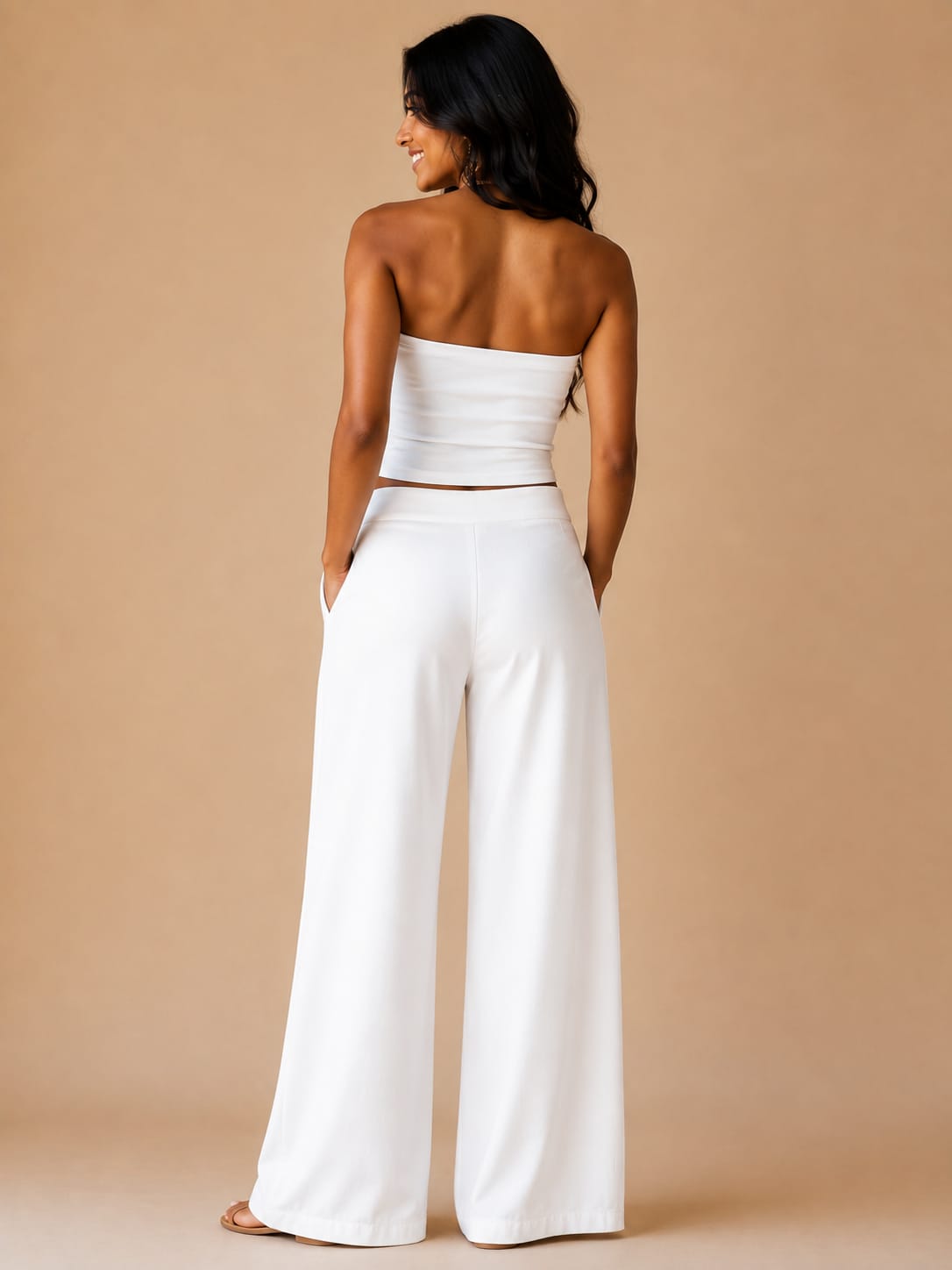 White Straight pants