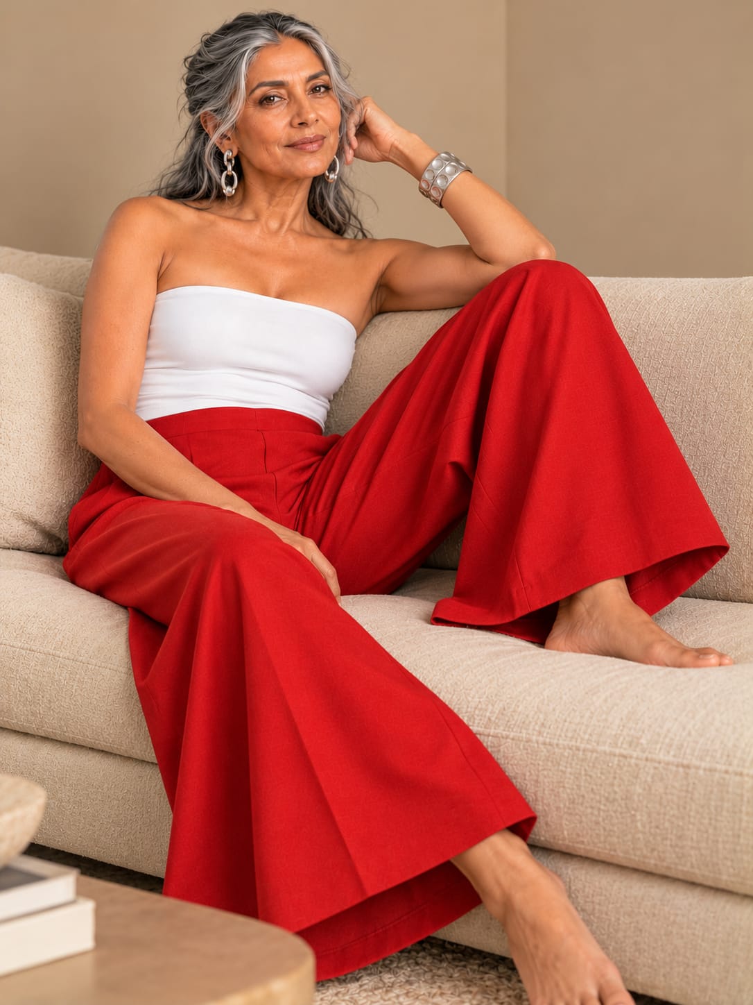Red Silk Pants