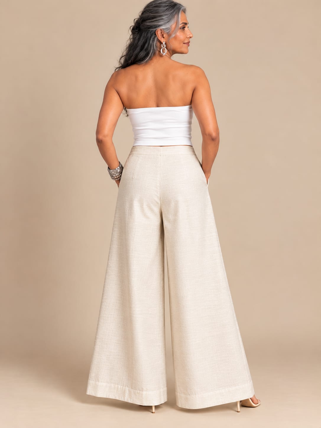 Off white Silk Pants